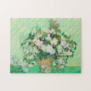 Vincent Van Gogh Vase mit rosa Roses Fine Art Puzzle