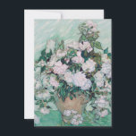 Vincent Van Gogh - Vase mit Rose, 1890 Dankeskarte<br><div class="desc">Vincent Van Gogh - Vase mit Rose,  1890. Berühmte Kunstmalerei.</div>