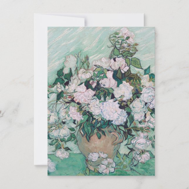 Vincent Van Gogh - Vase mit Rose, 1890 Dankeskarte (Vorderseite)