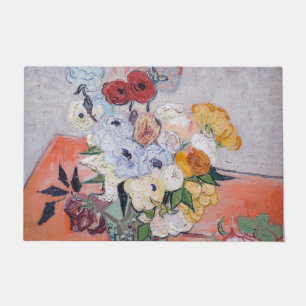 Vincent van Gogh - Vase mit Rose und Anemonen Fußmatte