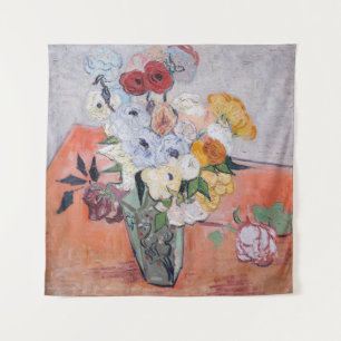Vincent van Gogh - Vase mit Rose und Anemonen Wandteppich