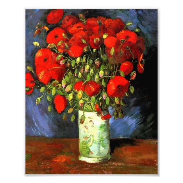 Vincent Van Gogh Vase mit roten Pfefferchen Blumen Fotodruck (Vorne)