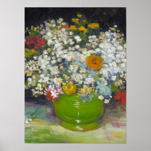 Vincent van Gogh - Vase mit Zinnias Poster