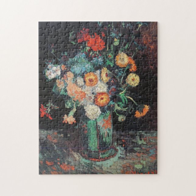Vincent Van Gogh - Vase mit Zinnias Puzzle (Vertikal)