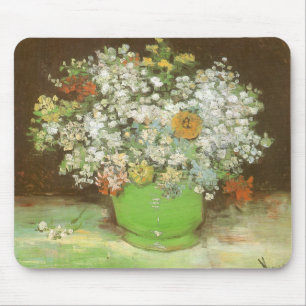 Vincent van Gogh - Vase mit Zinnias und Blume Mousepad