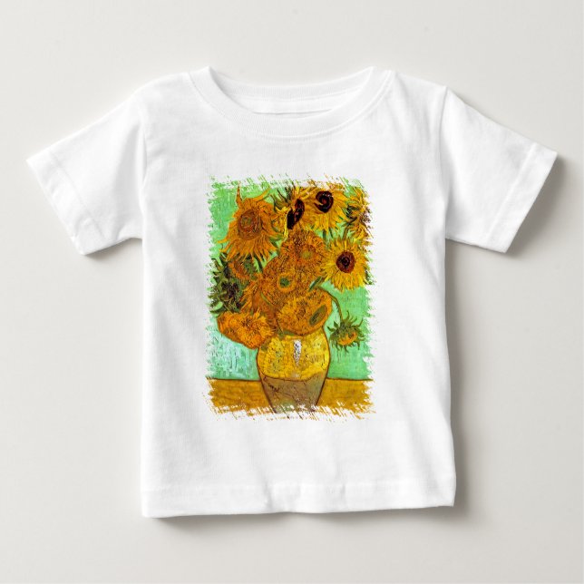 Vincent Van Gogh - Vase mit zwölf Sonnenblumen Baby T-shirt (Vorderseite)