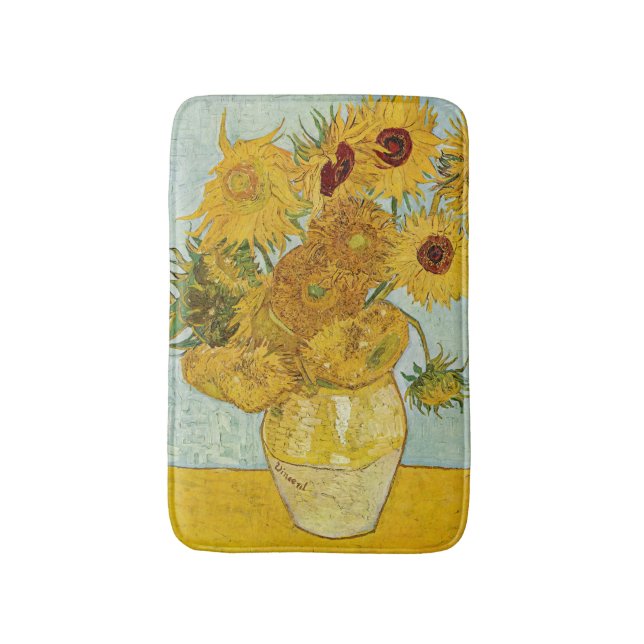 Vincent Van Gogh - Vase mit zwölf Sonnenblumen Badematte (Vorderseite Vertikal)