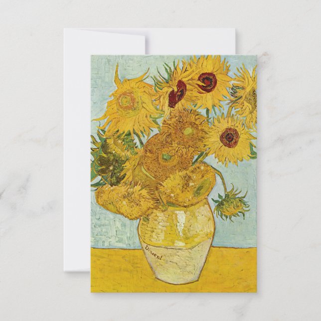 Vincent Van Gogh - Vase mit zwölf Sonnenblumen Dankeskarte (Vorderseite)