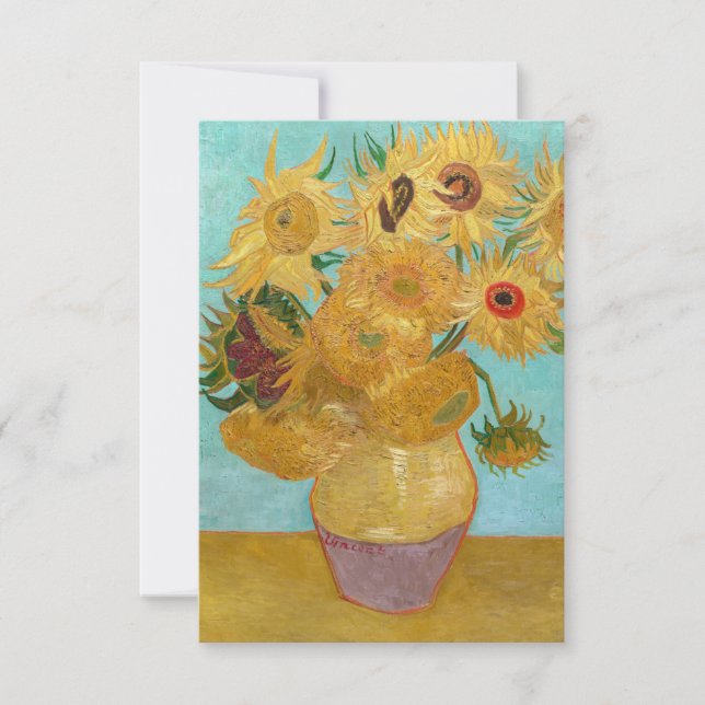 Vincent Van Gogh - Vase mit zwölf Sonnenblumen Dankeskarte (Vorderseite)