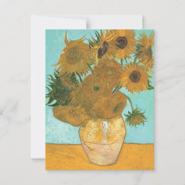 Vincent van Gogh - Vase mit zwölf Sonnenblumen Einladung (Vorderseite)