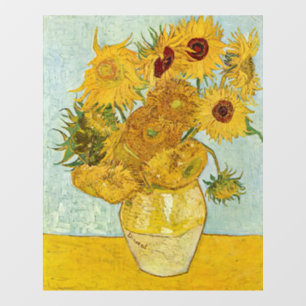 Vincent Van Gogh - Vase mit zwölf Sonnenblumen Fensteraufkleber