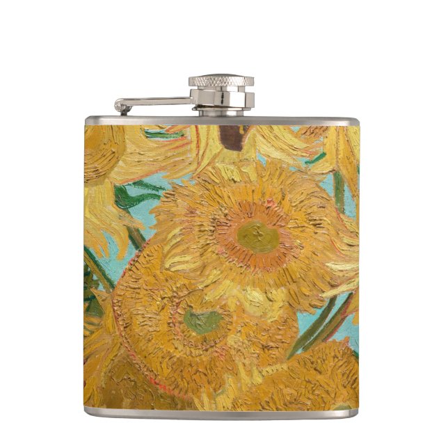 Vincent Van Gogh - Vase mit zwölf Sonnenblumen Flachmann (Vorderseite)