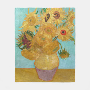Vincent Van Gogh - Vase mit zwölf Sonnenblumen Fleecedecke