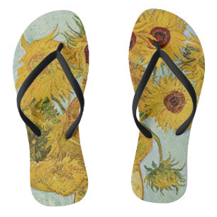 Vincent Van Gogh - Vase mit zwölf Sonnenblumen Flip Flops