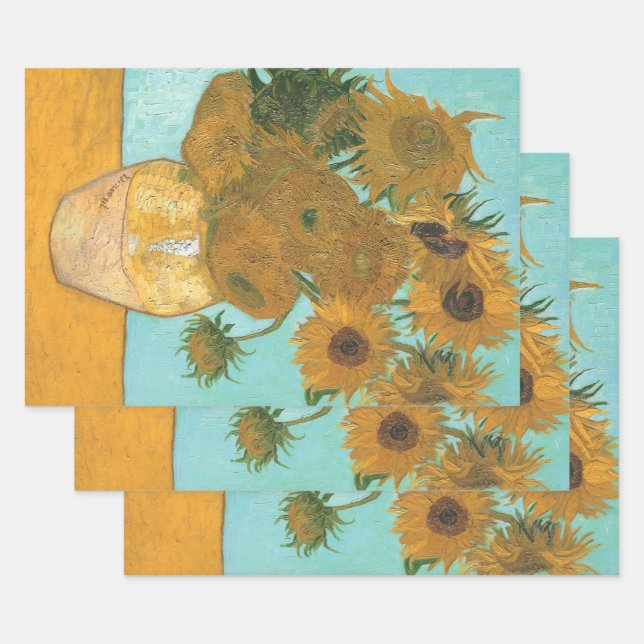 Vincent van Gogh - Vase mit zwölf Sonnenblumen Geschenkpapier Set (Set)