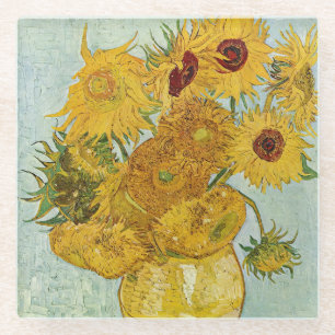 Vincent Van Gogh - Vase mit zwölf Sonnenblumen Glasuntersetzer