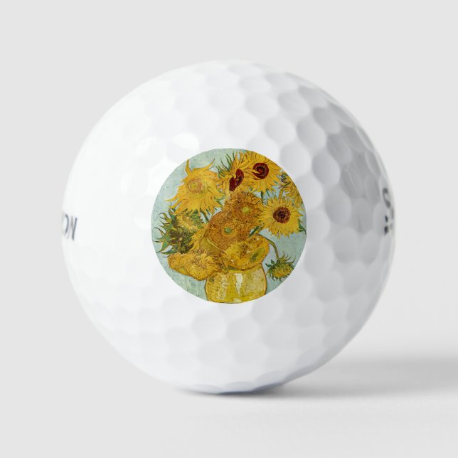 Vincent Van Gogh - Vase mit zwölf Sonnenblumen Golfball (Vorderseite)