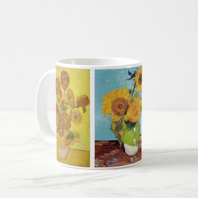 Vincent Van Gogh - Vase mit zwölf Sonnenblumen Kaffeetasse (Vorderseite Links)