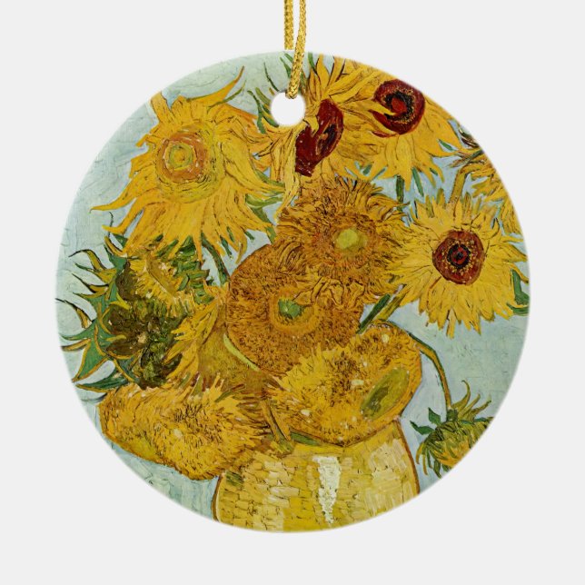 Vincent Van Gogh - Vase mit zwölf Sonnenblumen Keramik Ornament (Vorne)