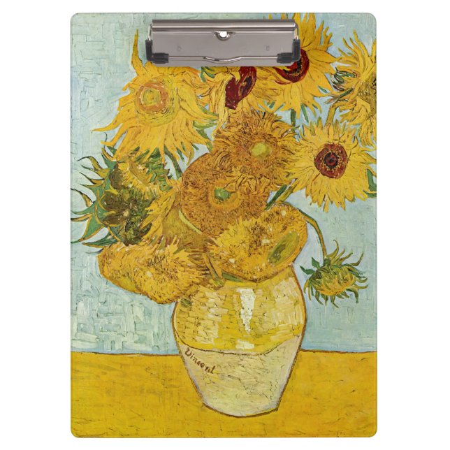 Vincent Van Gogh - Vase mit zwölf Sonnenblumen Klemmbrett (Vorderseite)