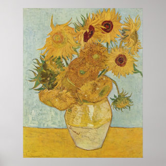 Vincent van Gogh Vase mit zwölf Sonnenblumen Poster