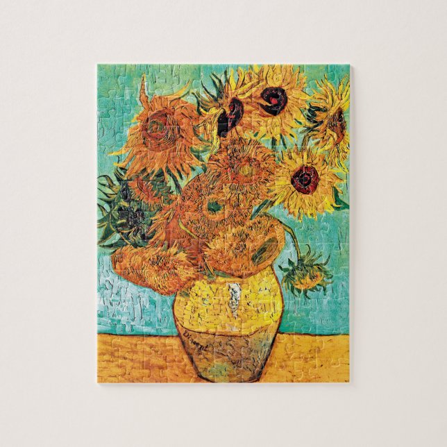 Vincent Van Gogh - Vase mit zwölf Sonnenblumen Puzzle (Vertikal)