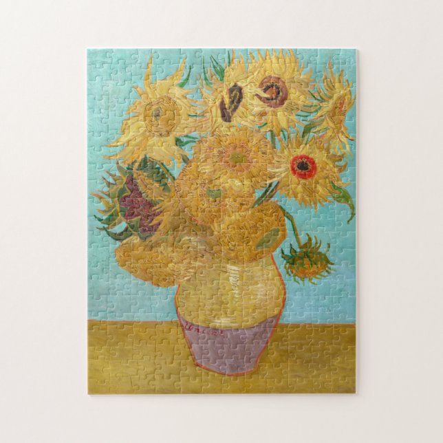 Vincent Van Gogh - Vase mit zwölf Sonnenblumen Puzzle (Vertikal)