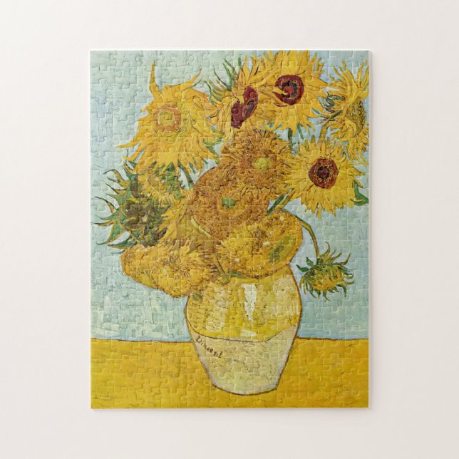 Vincent Van Gogh - Vase mit zwölf Sonnenblumen Puzzle (Vertikal)