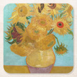 Vincent Van Gogh - Vase mit zwölf Sonnenblumen Rechteckiger Pappuntersetzer<br><div class="desc">Vase mit zwölf Sonnenblumen / Vase avec duze tururnesols - Vincent Van Gogh,  Januar 1889 - Sonnenblumen 1889 Wiederholung der dritten Version (F455)</div>