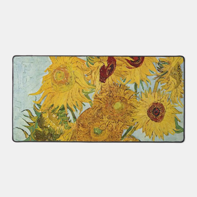 Vincent Van Gogh - Vase mit zwölf Sonnenblumen Schreibtischunterlage (Vorderseite)