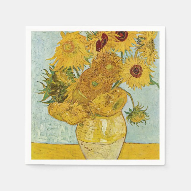 Vincent Van Gogh - Vase mit zwölf Sonnenblumen Serviette (Vorderseite)