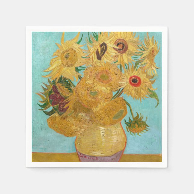 Vincent Van Gogh - Vase mit zwölf Sonnenblumen Serviette (Vorderseite)