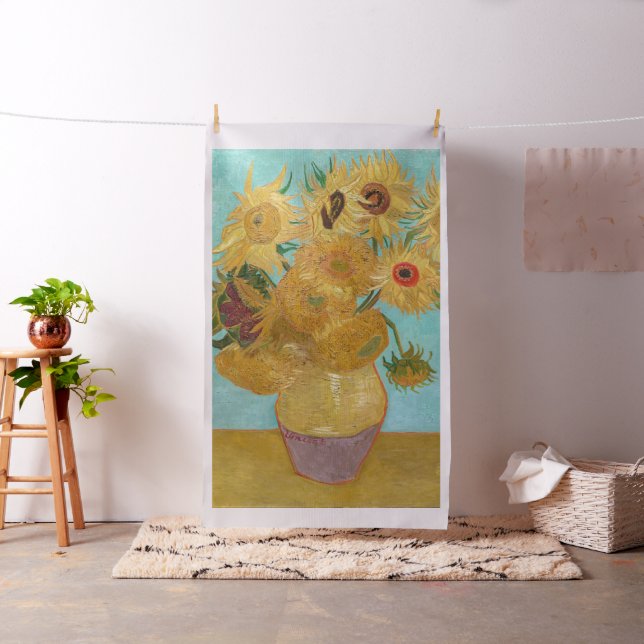 Vincent Van Gogh - Vase mit zwölf Sonnenblumen Stoff (Beispiel)