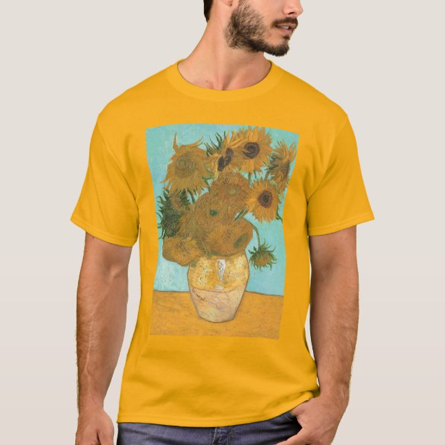 Vincent van Gogh - Vase mit zwölf Sonnenblumen T-Shirt (Vorderseite)