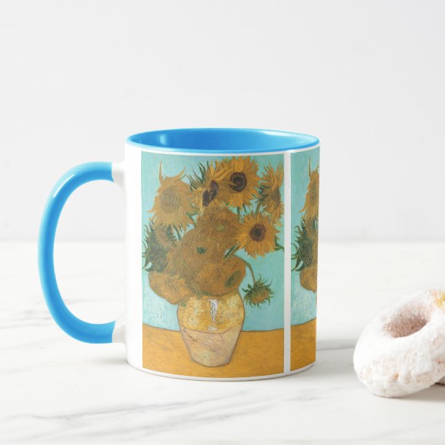 Vincent van Gogh - Vase mit zwölf Sonnenblumen Tasse (Mit Donut)
