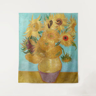 Vincent Van Gogh - Vase mit zwölf Sonnenblumen Wandteppich