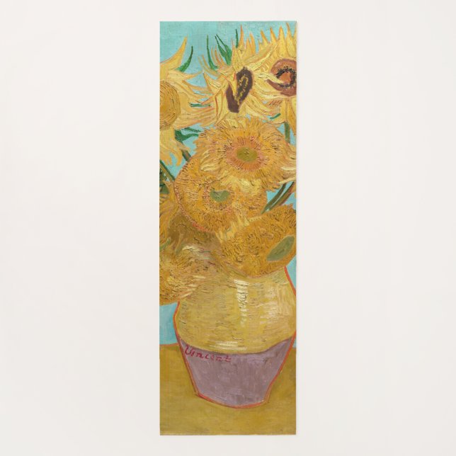 Vincent Van Gogh - Vase mit zwölf Sonnenblumen Yogamatte (Rückseite)