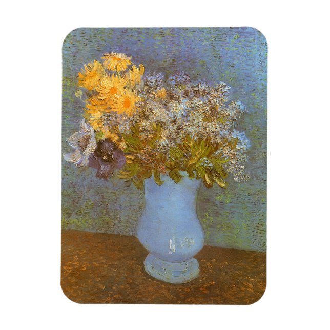 Vincent van Gogh Vase of Lilacs, Daisies, Anemones Magnet (Vertikal)