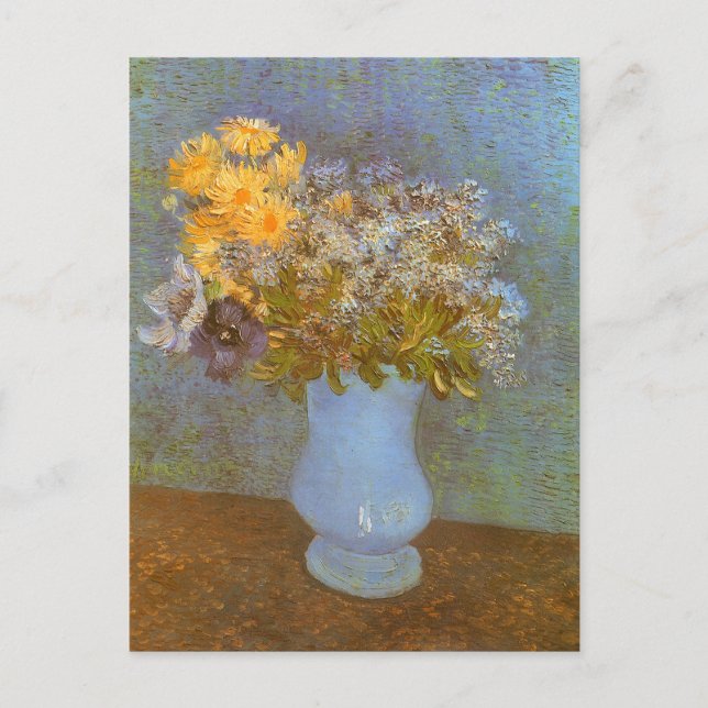 Vincent van Gogh Vase of Lilacs, Daisies, Anemones Postkarte (Vorderseite)