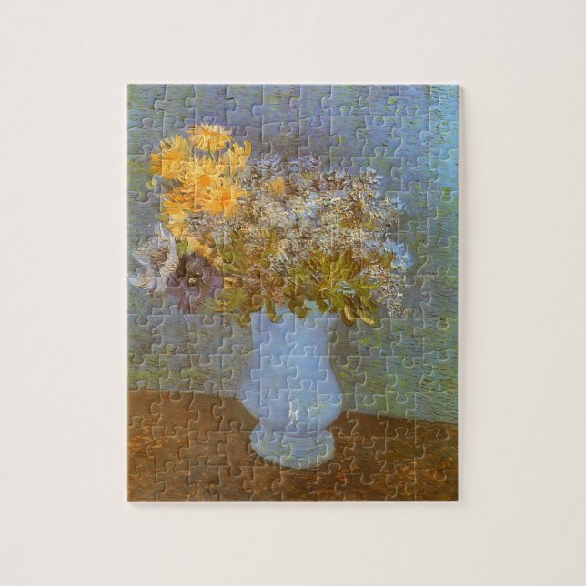 Vincent van Gogh Vase of Lilacs, Daisies, Anemones Puzzle (Vertikal)