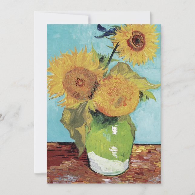 Vincent Van Gogh Vase Sunflowers Einladung (Vorderseite)