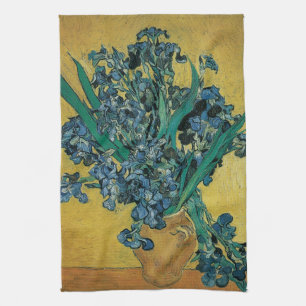 Vincent van Gogh - Vase w Irises Yellow Background Handtuch