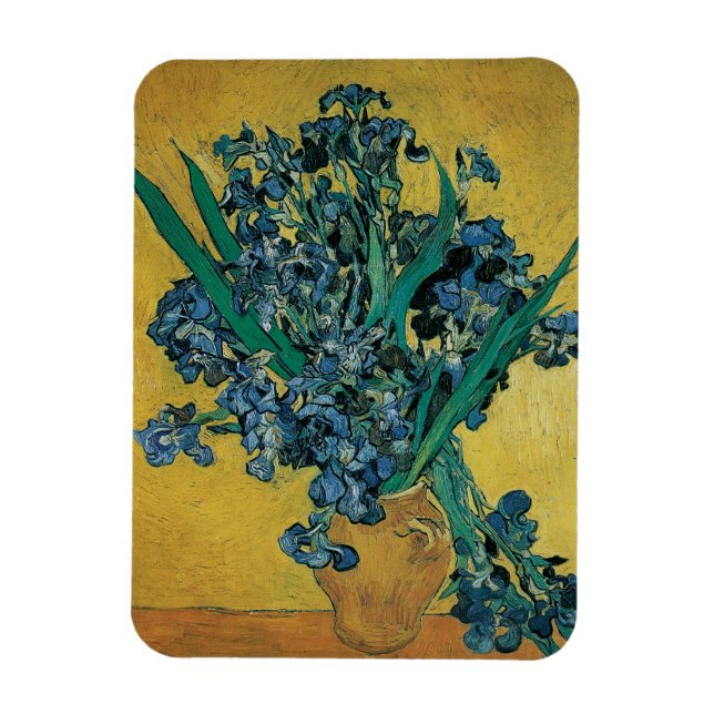 Vincent van Gogh - Vase w Irises Yellow Background Magnet (Vertikal)