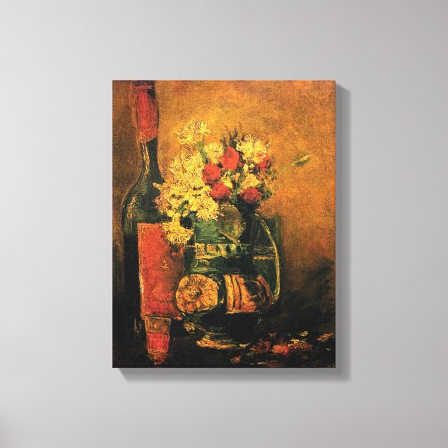 Vincent Van Gogh - Vase with Carnations Fine Art Leinwanddruck (Vorderseite)