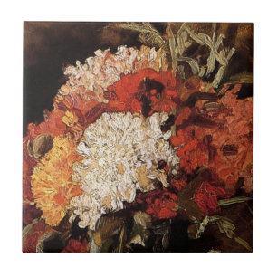 Vincent Van Gogh - Vase with Carnys - Fine Art Fliese