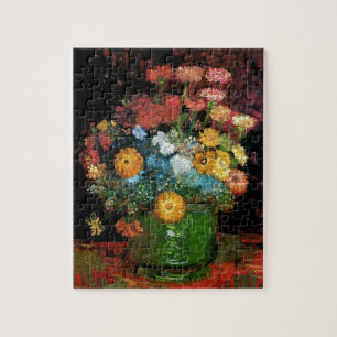Vincent Van Gogh - Vase with Zinnias Fine Art Puzzle