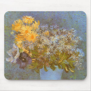 Vincent van Gogh Vasemit Flieder, Gänseblümchen, A Mousepad