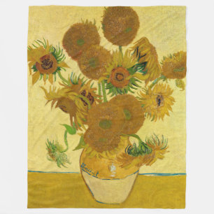 Vincent van Gogh - Vasen mit fünfzehn Sonnenblumen Fleecedecke
