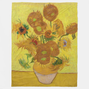 Vincent van Gogh - Vasen mit fünfzehn Sonnenblumen Fleecedecke