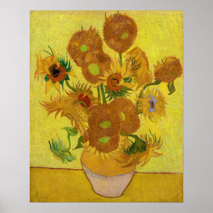 Vincent van Gogh - Vasen mit fünfzehn Sonnenblumen Poster